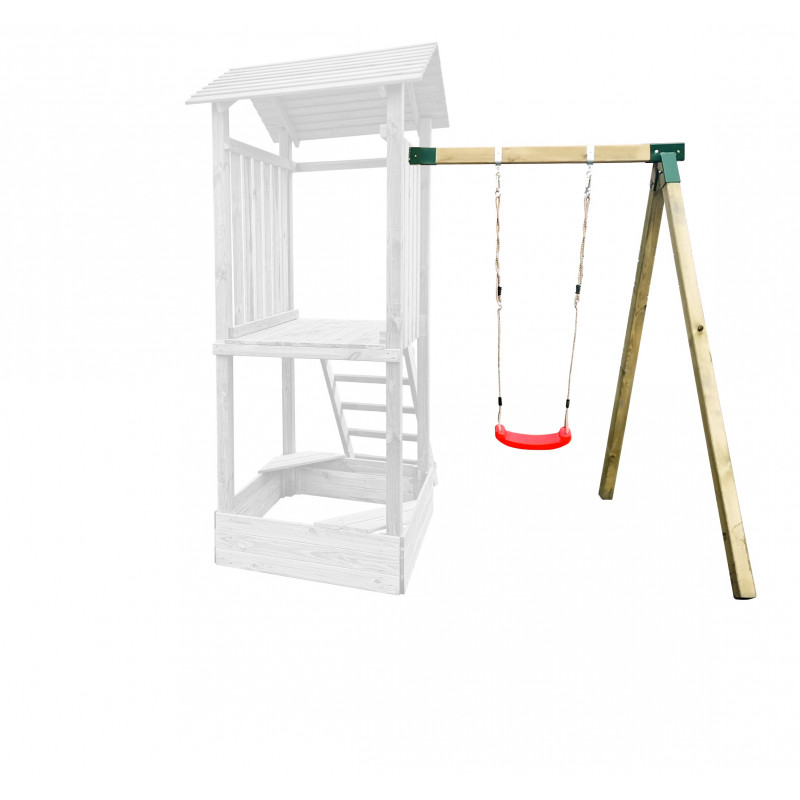 Wieża Hektor z Daszkiem i Piaskownicą + Huśtawka Pojedyncza