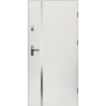 Drzwi Zewnętrzne Stalowe Białe Hebe 55 mm z Klamką i Wkładkami
