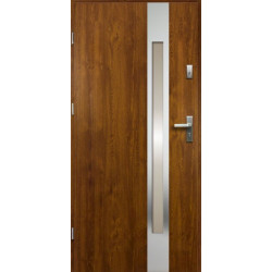 Drzwi Zewnętrzne Stalowe Złoty Dąb Temida 55 mm z Klamką i Wkładkami