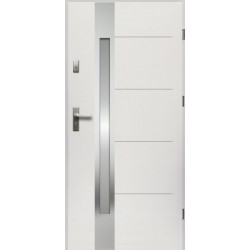 Drzwi Zewnętrzne Białe Witrum 55 mm z Klamką i Wkładkami