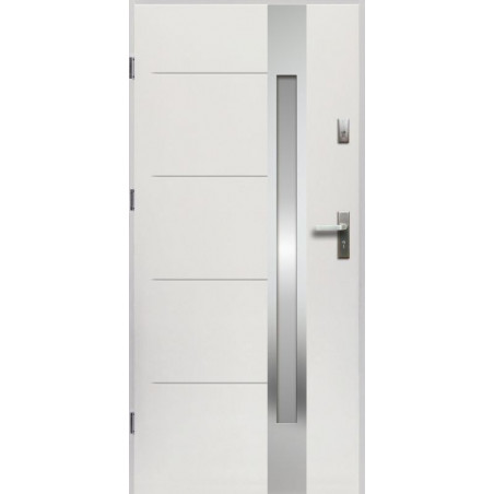 Drzwi Zewnętrzne Białe Witrum 55 mm z Klamką i Wkładkami
