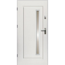 Drzwi Zewnętrzne Białe Dedal 55 mm z Klamką i Wkładkami