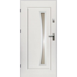 Drzwi Zewnętrzne Białe Parys 55 mm z Klamką i Wkładkami