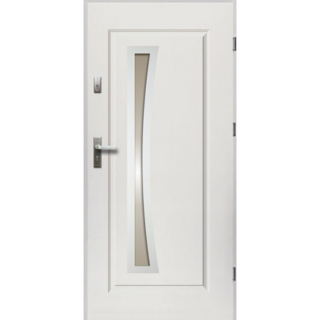 Drzwi Zewnętrzne Białe Parys 55 mm z Klamką i Wkładkami