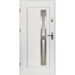 Drzwi Zewnętrzne Białe Tetyda 55 mm z Klamką i Wkładkami