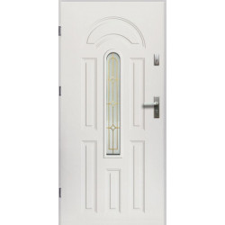 Drzwi Zewnętrzne Białe Wenus 55 mm z Klamką i Wkładkami