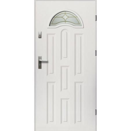 Drzwi Zewnętrzne Białe Sol 55 mm z Klamką i Wkładkami