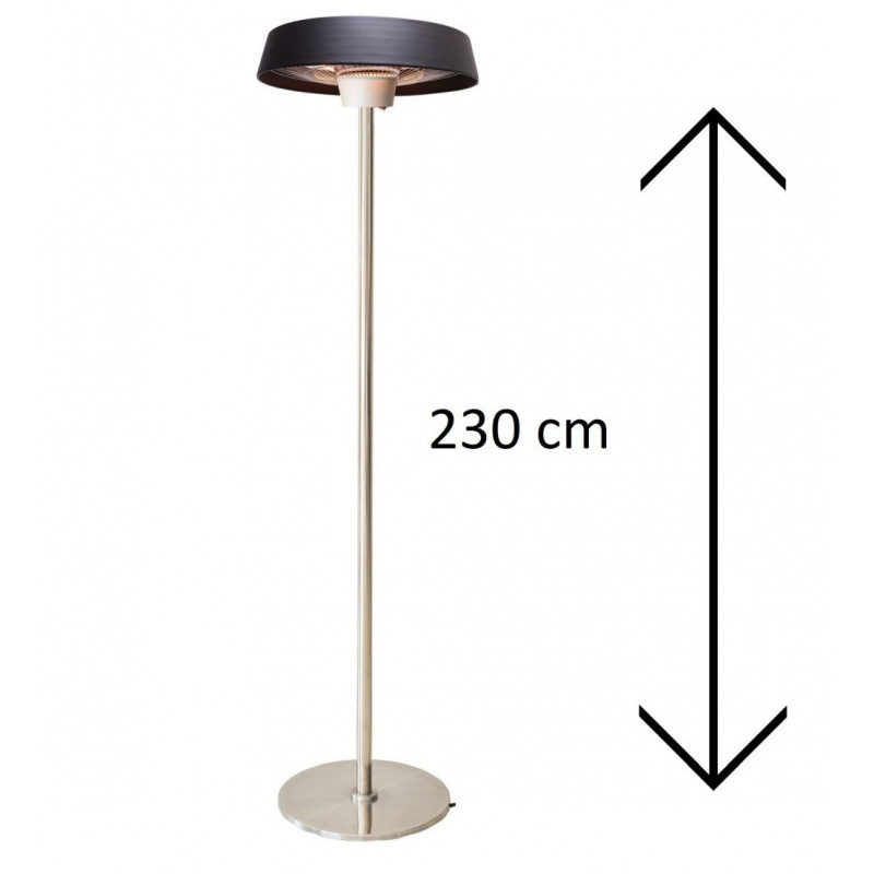 Promiennik Saturn Czarny Lampa Grzewcza Stojąca IR 2000 W