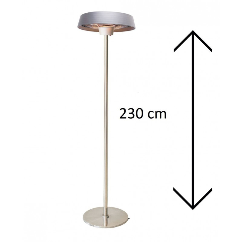 Promiennik Saturn Srebrny Lampa Grzewcza Stojąca IR 2000 W