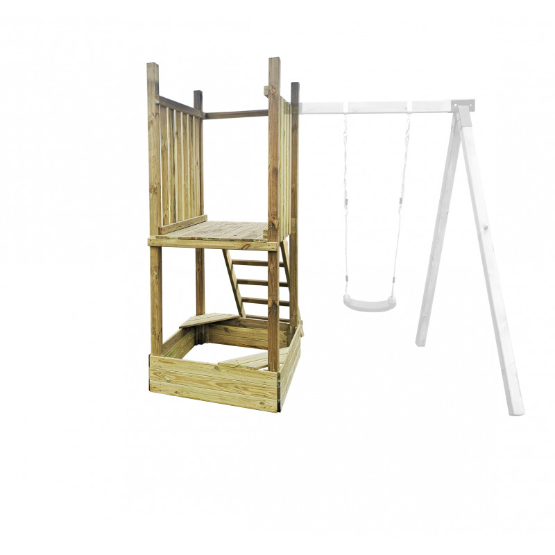 Wieża Hektor z Piaskownicą + Pojedyncza Huśtawka