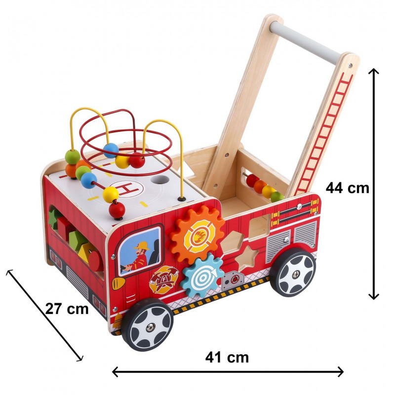 Pchacz Edukacyjny Drewniany Chodzik Straż Pożarna