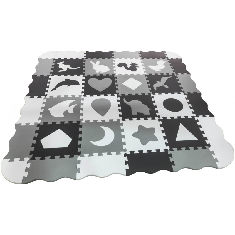 Duża Mata Piankowa Z Płotkiem i Puzzlami Kształty