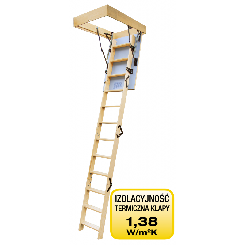 Drewniane schody strychowe "TERMO" 90x55