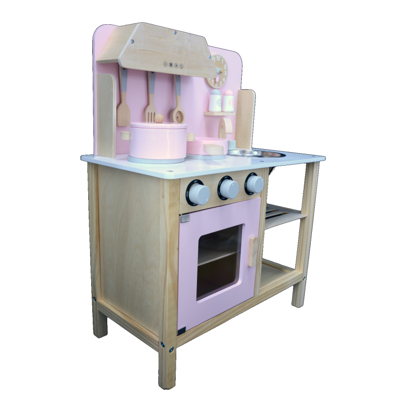 Fantastyczna Różowa Drewniana Kuchnia dla Dzieci Sara