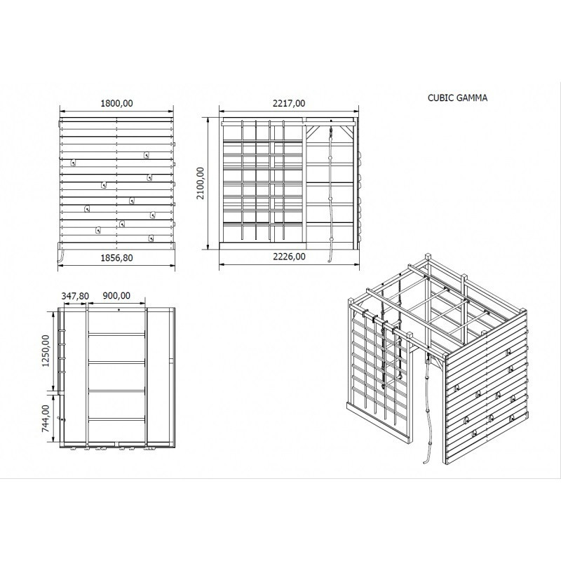 Plac zabaw Cubic Gamma 225x185 wys.210 cm Kostka