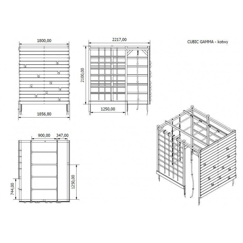Plac zabaw Cubic Gamma 225x185 wys.210 cm Kostka