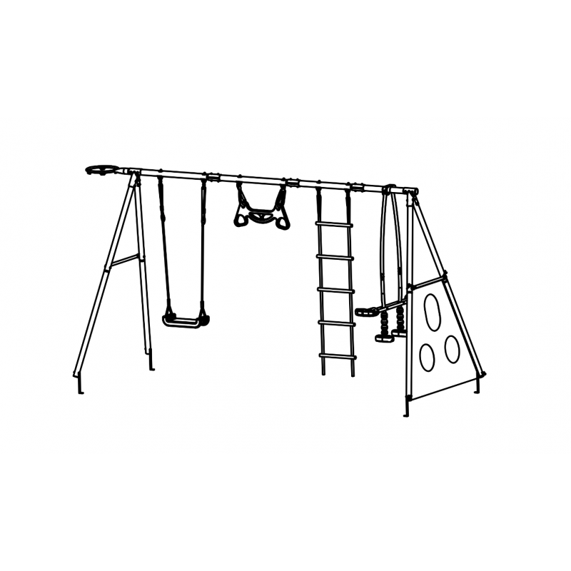 Duży Metalowy Plac Zabaw Aleks Czerwony XXL