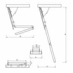 Schody Strychowe NORDIC 87mm 120x90 70x120 GRATIS Schody Strychowe NORDIC 87mm 120x90 70x120 GRATIS