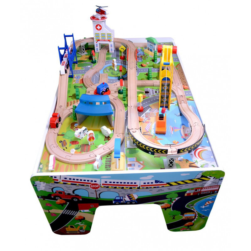 Drewniana Kolejka Piotruś 100 Elementów