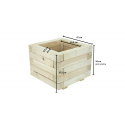 Drewniana Donica Ogrodowa Bielona 47x47x37,5 cm