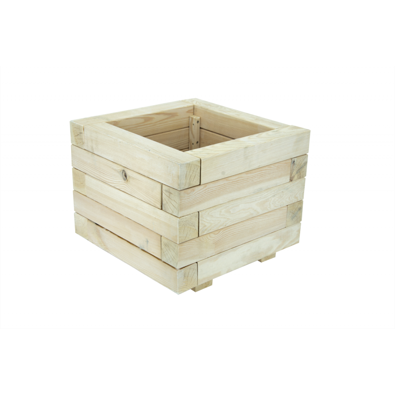 Drewniana Donica Ogrodowa Bielona 47x47x37,5 cm