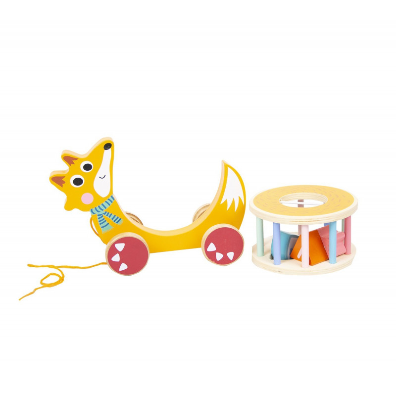 Drewniana Zabawka Na Sznurku Lisek