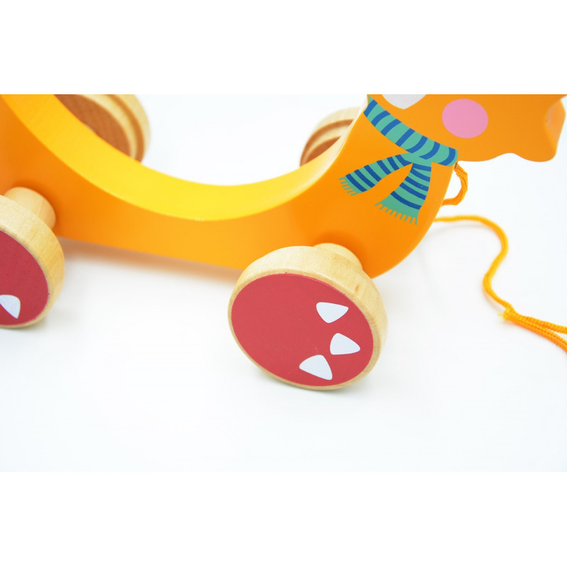 Drewniana Zabawka Na Sznurku Lisek