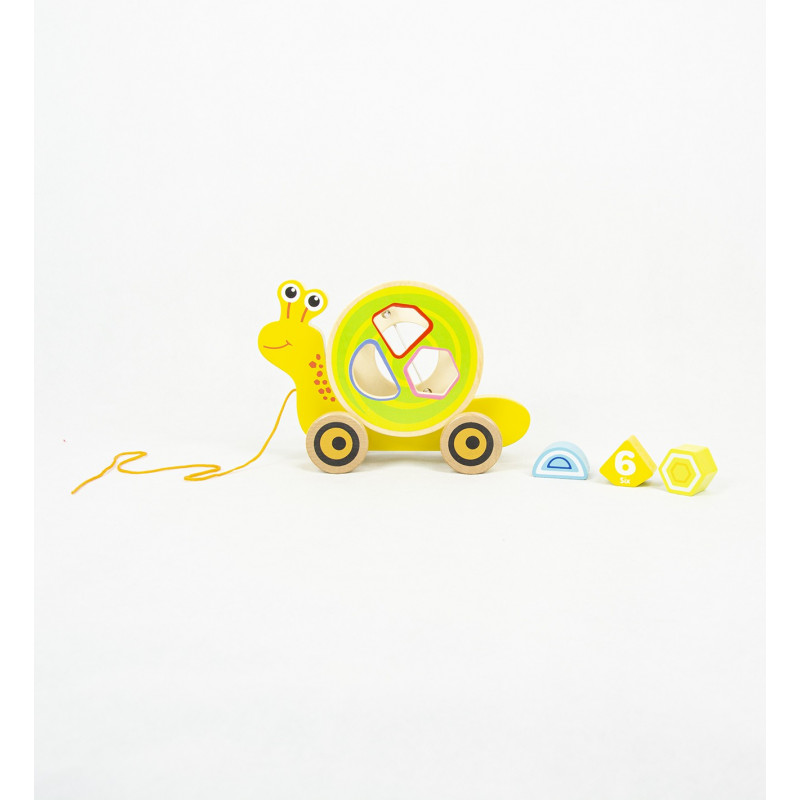 Drewniana Zabawka Na Sznurku Ślimak