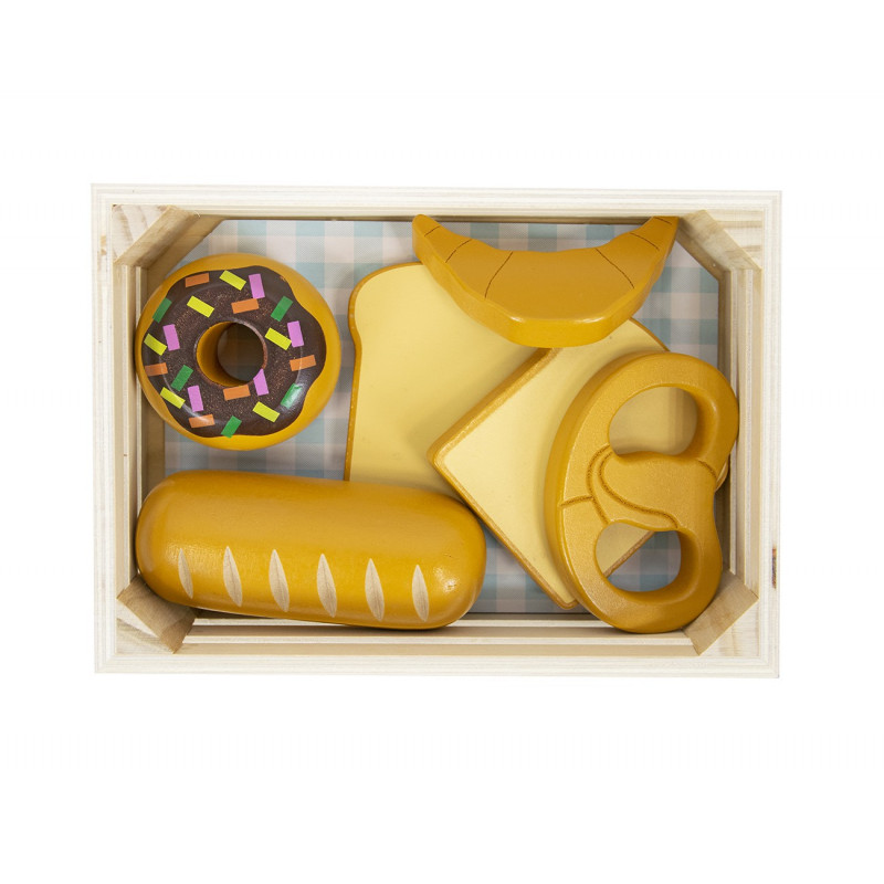 Zabawkowy Drewniany Koszyk Z Pieczywem