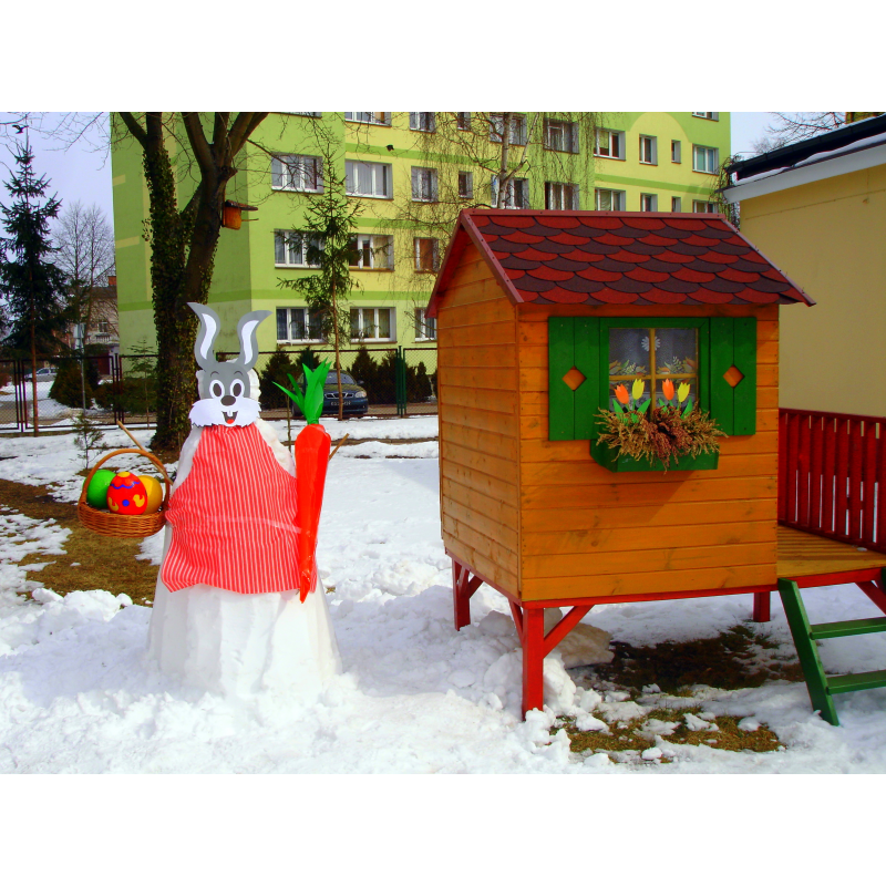 Drewniany domek ogrodowy dla dzieci - Tomek W Kolorze Białym