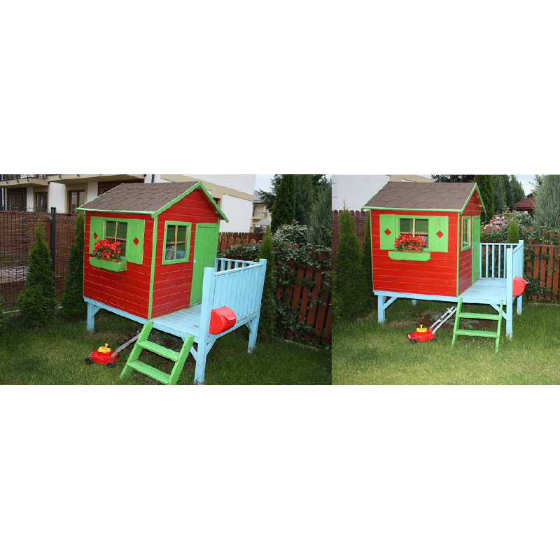 Drewniany domek ogrodowy dla dzieci - Tomek W Kolorze Białym