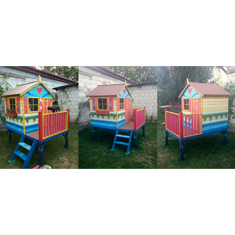 Drewniany domek ogrodowy dla dzieci - Tomek W Kolorze Białym