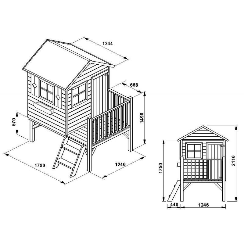Drewniany domek ogrodowy dla dzieci - Tomek W Kolorze Białym