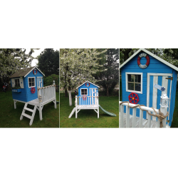 Drewniany domek ogrodowy dla dzieci - Tomek W Kolorze Białym
