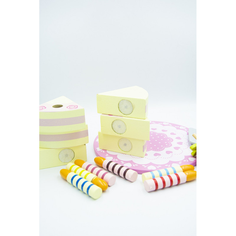 Drewniany Tort Urodzinowy Dla Dzieci Truskawka