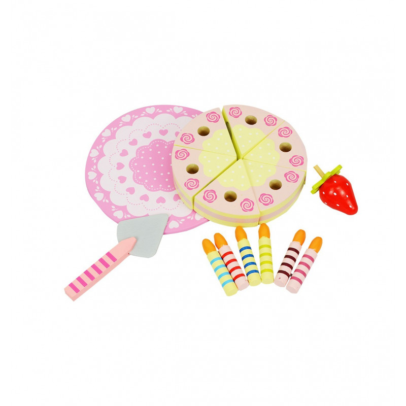 Drewniany Tort Urodzinowy Dla Dzieci Truskawka