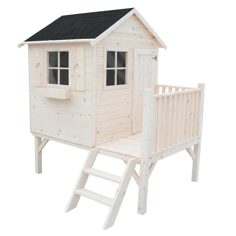 Drewniany domek ogrodowy dla dzieci - Tomek W Kolorze Białym