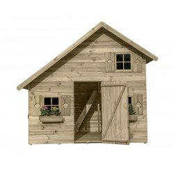 Piętrowy domek ogrodowy z drewna dla dzieci - Amelia