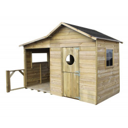 Drewniany domek ogrodowy dla dzieci - Ela - stan surowy.