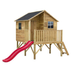 Drewniany domek ogrodowy dla dzieci - Jerzyk ze slizgiem