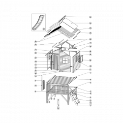 Drewniany domek ogrodowy dla dzieci - Jerzyk - bez ślizgu