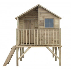 Drewniany domek ogrodowy dla dzieci - Jerzyk -  bez ślizgu
