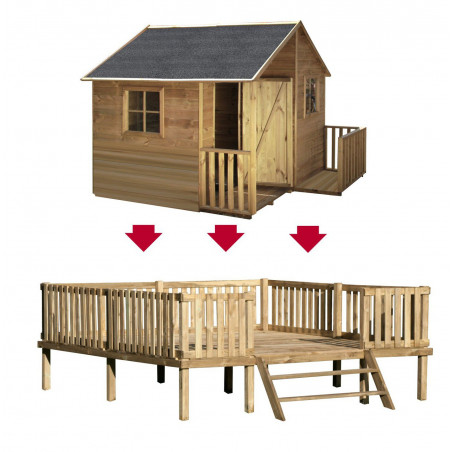 Drewniany Domek Ogrodowy Dla Dzieci Marcin na Platformie Scenie