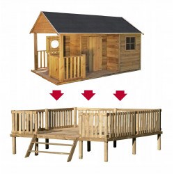 Drewniany Domek Ogrodowy Dla Dzieci Szymon na Platformie Scenie