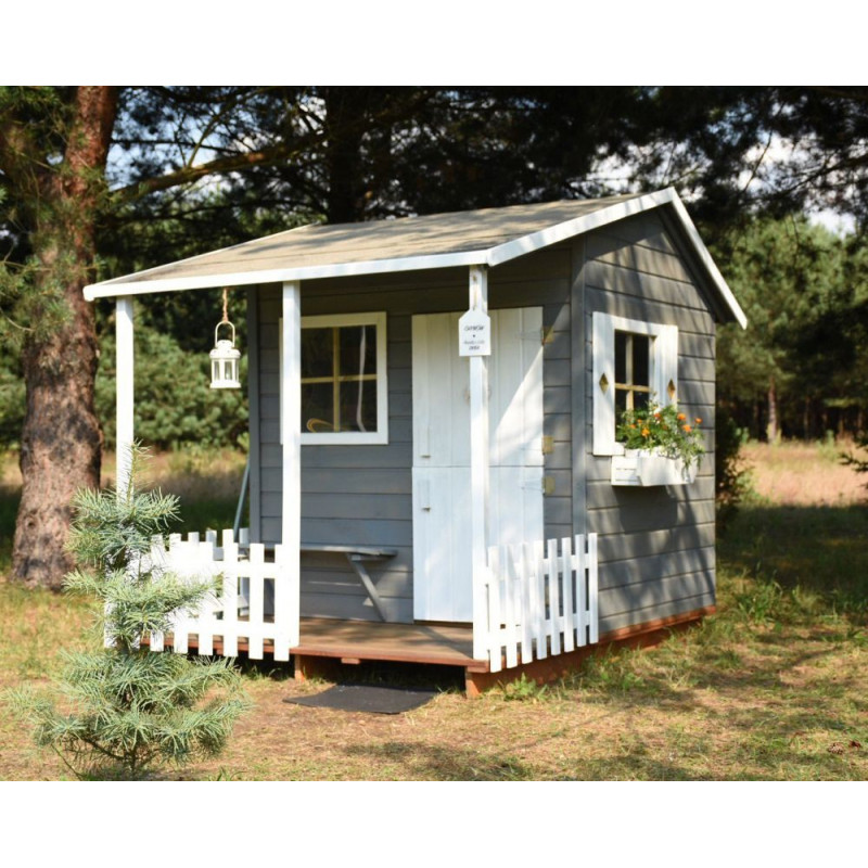 Drewniany Domek Ogrodowy Dla Dzieci Malwinka na Platformie Scenie