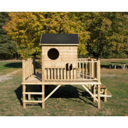 Drewniany domek ogrodowy dla dzieci - Maciej - bez ślizgu