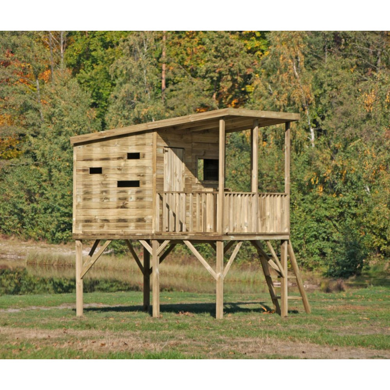 Domek Drewniany Dla Dzieci ROBINSON z Podwójną Huśtawką