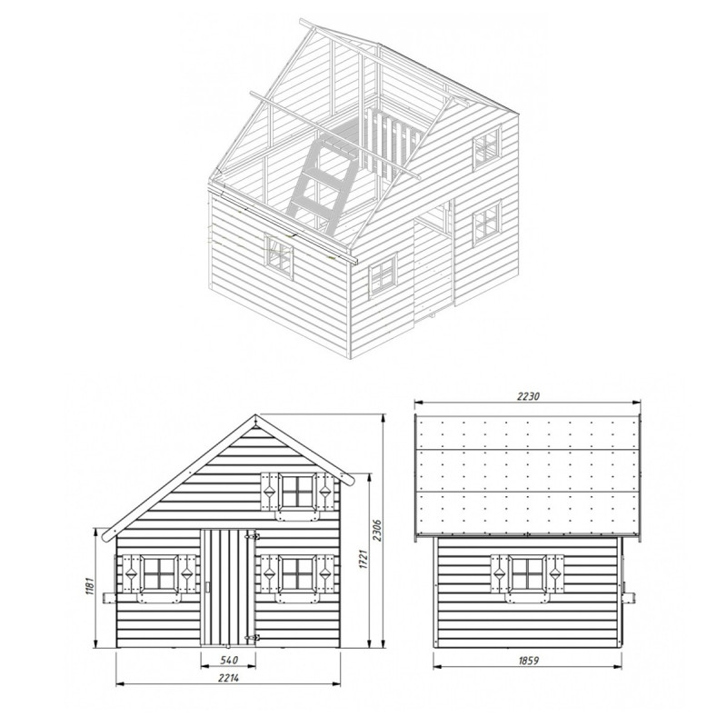 Drewniany Domek Ogrodowy Dla Dzieci Amelia na Platformie Scenie