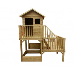 Drewniany domek ogrodowy dla dzieci - Hubert z krótkim ślizgiem