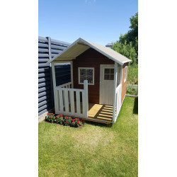 Drewniany domek ogrodowy dla dzieci - Blanka z garażem